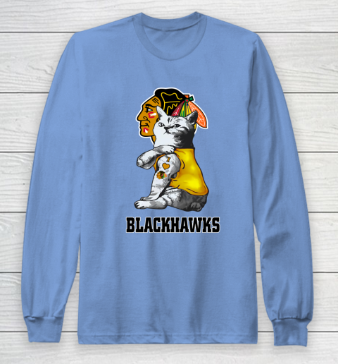 NHL My Cat Loves Chicago Blackhawks Hockey Long Sleeve T-Shirt 8