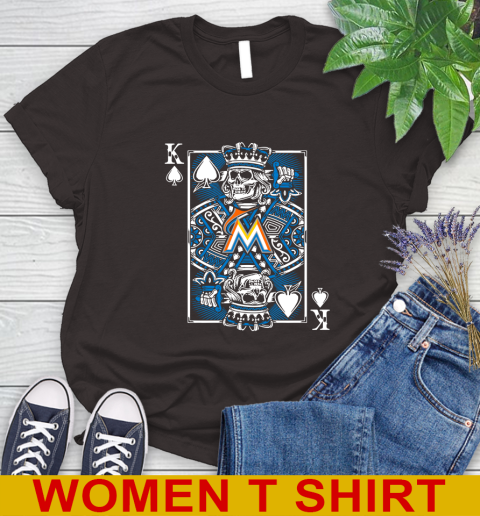 Miami Marlins MLB Baseball The King Of Spades Death Cards Shirt Women's T-Shirt 9