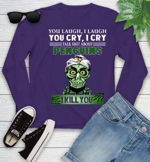 NHL Talk Shit About Pittsburgh Penguins I Kill You Achmed The Dead Terrorist Jeffrey Dunham Hockey Youth Long Sleeve 4