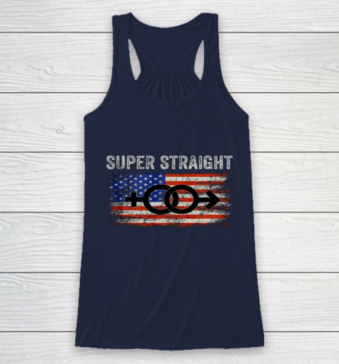 Vintage Us Flag Gender Identity Super Straight Identity Racerback Tank 8