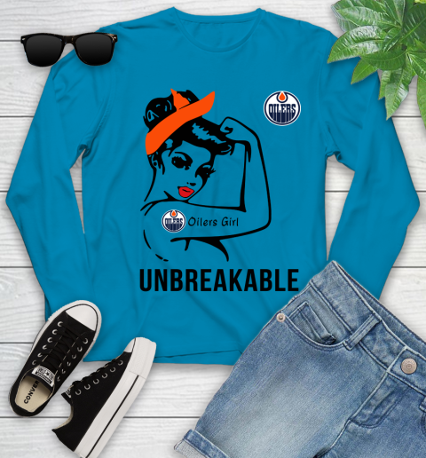 NHL Edmonton Oilers Girl Unbreakable Hockey Sports Youth Long Sleeve 5