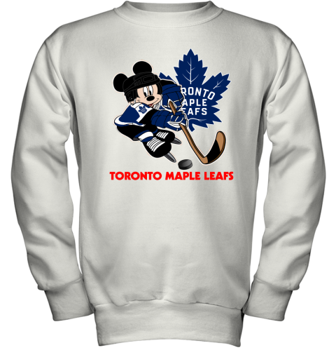 NHL Hockey Mickey Mouse Team Toronto Maple Leafs Youth Sweatshirt 