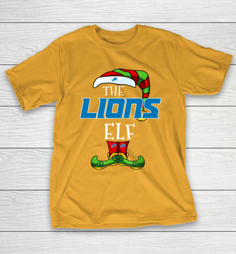 Detroit Lions Christmas ELF Funny NFL T-Shirt 2
