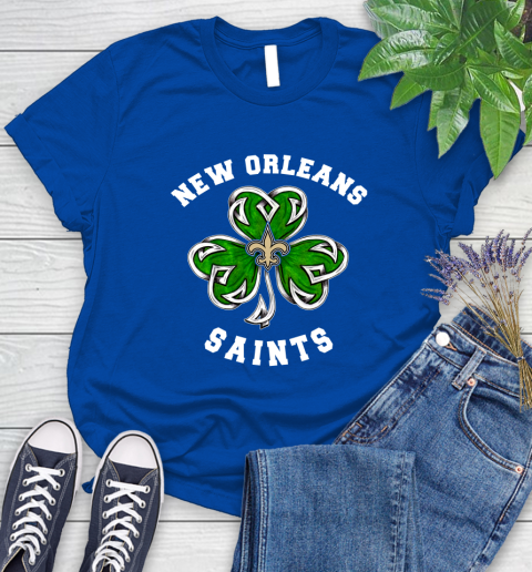 NFL New Orleans Saints Three Leaf Clover St Patrick's Day Football Sports Women's T-Shirt 12