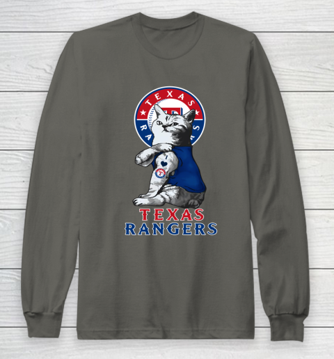 MLB Baseball My Cat Loves Texas Rangers Long Sleeve T-Shirt 5