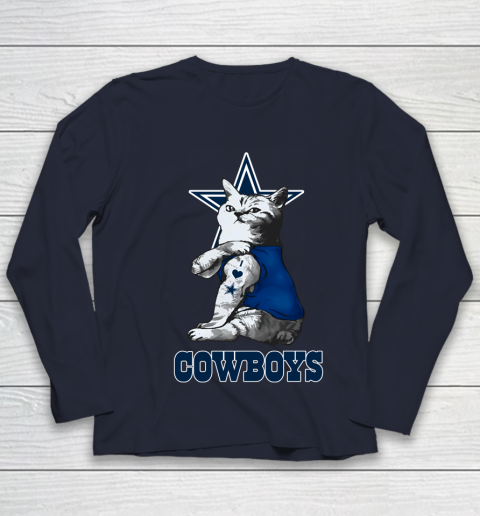 NFL Football My Cat Loves Dallas Cowboys Youth Long Sleeve 2