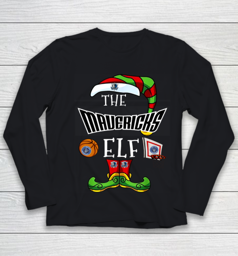Dallas Mavericks Christmas ELF Funny NBA Youth Long Sleeve