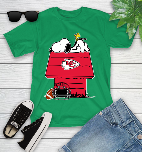 Kansas City Chiefs NFL Football Snoopy Woodstock The Peanuts Movie Youth T-Shirt 6