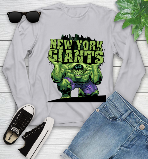 New York Giants NFL Football Incredible Hulk Marvel Avengers Sports Youth Long Sleeve 5