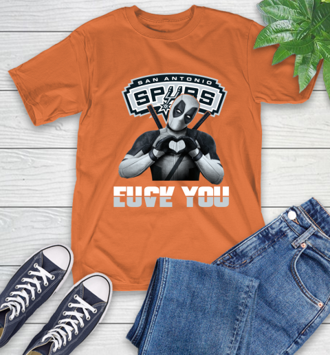 NBA San Antonio Spurs Deadpool Love You Fuck You Basketball Sports T-Shirt 4