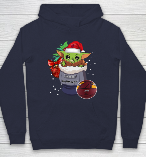 Miami Heat Christmas Baby Yoda Star Wars Funny Happy NBA Hoodie 4