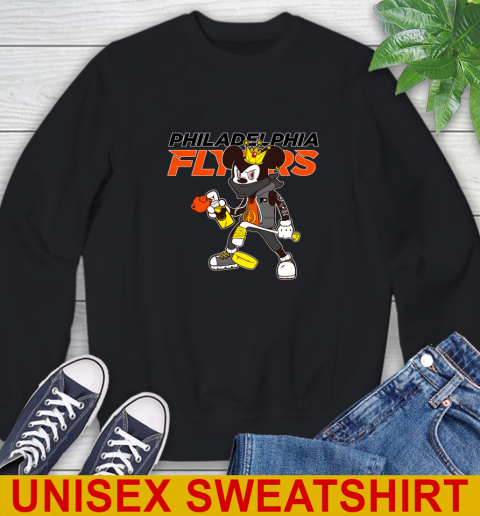 Philadelphia Flyers NHL Hockey Mickey Peace Sign Sports Sweatshirt 2