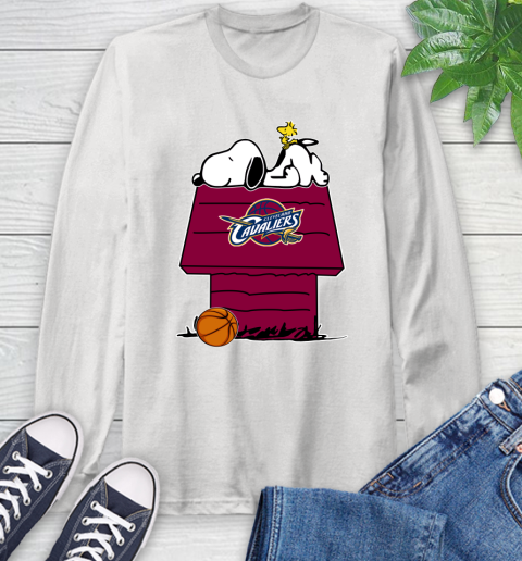 Cleveland Cavaliers NBA Basketball Snoopy Woodstock The Peanuts Movie Long Sleeve T-Shirt