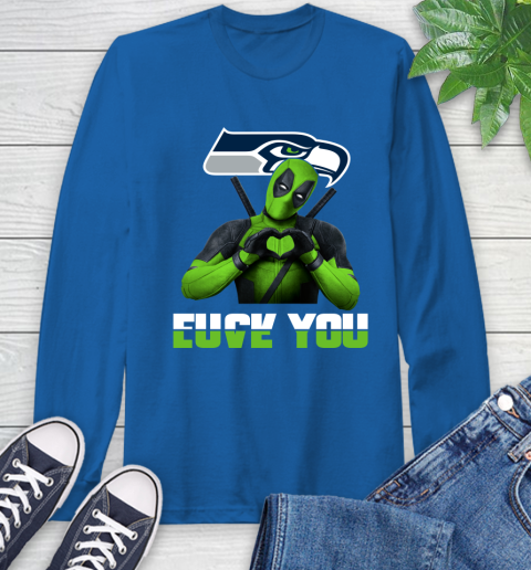 NHL Seattle Seahawks Deadpool Love You Fuck You Football Sports Long Sleeve T-Shirt 10