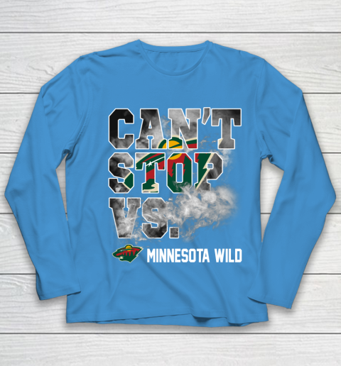 NHL Minnesota Wild Hockey Can't Stop Vs Youth Long Sleeve 5