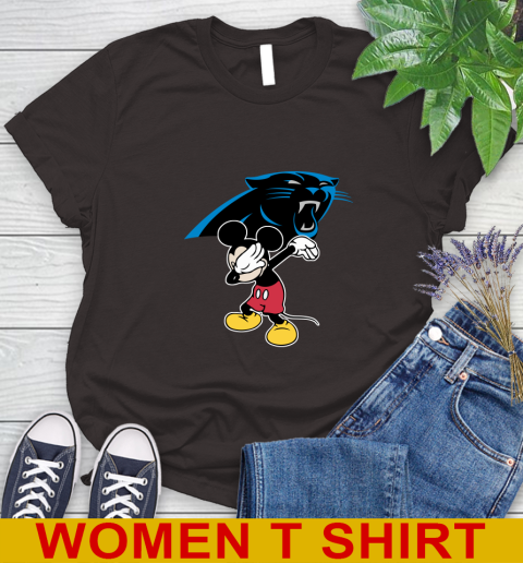 Carolina Panthers NFL Football Dabbing Mickey Disney Sports Women's T-Shirt 8