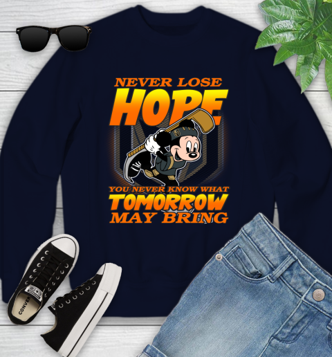 Vegas Golden Knights NHL Hockey ootball Mickey Disney Never Lose Hope Youth Sweatshirt 2