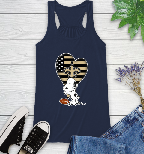 New Orleans Saints NFL Football The Peanuts Movie Adorable Snoopy Racerback Tank 10