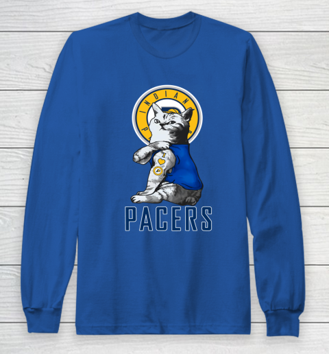 NBA Basketball My Cat Loves Indiana Pacers Long Sleeve T-Shirt 6