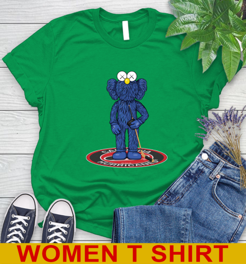 NHL Hockey Carolina Hurricanes Kaws Bff Blue Figure Shirt Women's T-Shirt 6