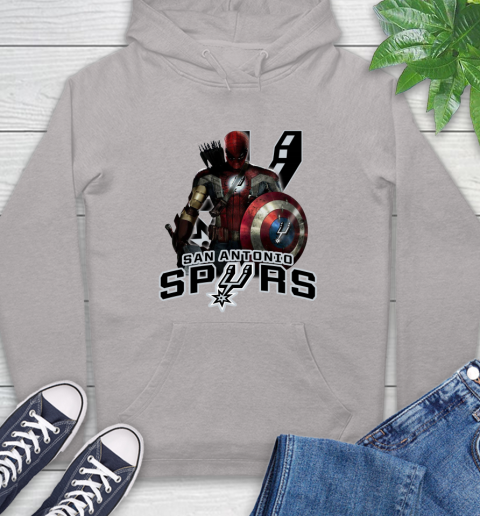 San Antonio Spurs NBA Basketball Captain America Thor Spider Man Hawkeye Avengers Hoodie 12