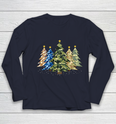 Camo Print Christmas Trees with Camouflage Print Xmas Youth Long Sleeve 2