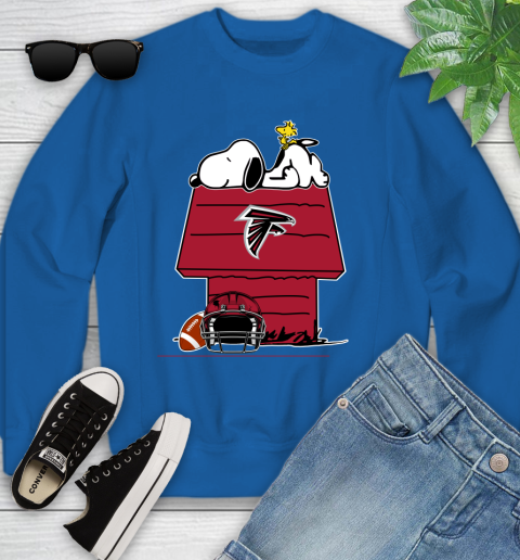 Atlanta Falcons NFL Football Snoopy Woodstock The Peanuts Movie Youth Sweatshirt 8
