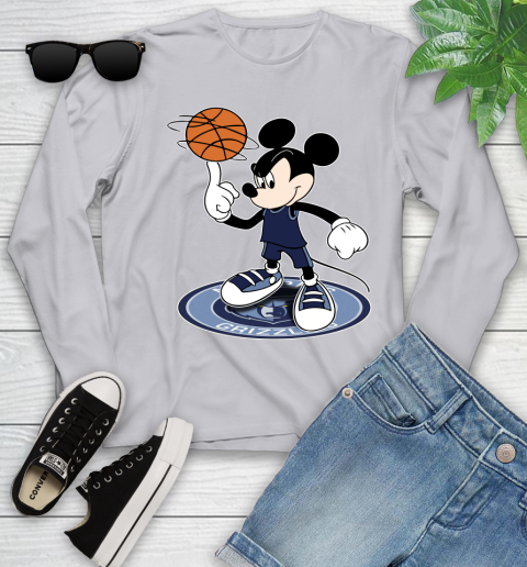 NBA Basketball Memphis Grizzlies Cheerful Mickey Disney Shirt Youth Long Sleeve 5