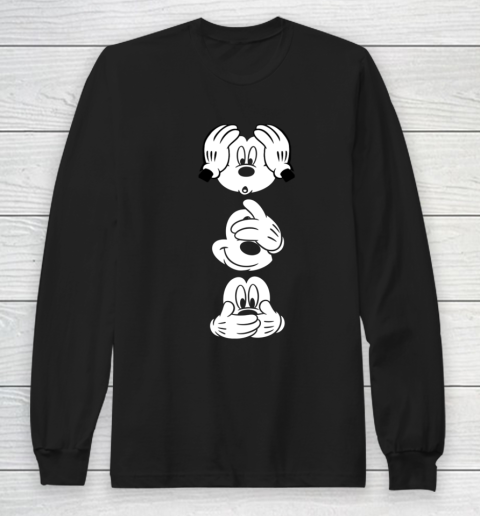 Disney Mickey Mouses Three Faces Graphic Long Sleeve T-Shirt