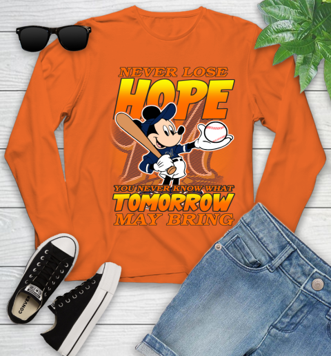 Milwaukee Brewers MLB Baseball Mickey Disney Never Lose Hope Youth Long Sleeve 3