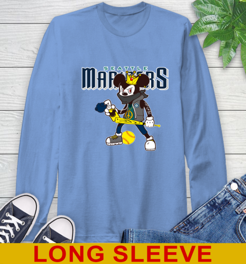 Seattle Mariners MLB Baseball Mickey Peace Sign Sports Long Sleeve T-Shirt 11