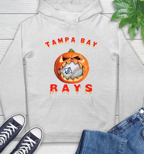 MLB Tampa Bay Rays Halloween Pumpkin Baseball Sports Hoodie