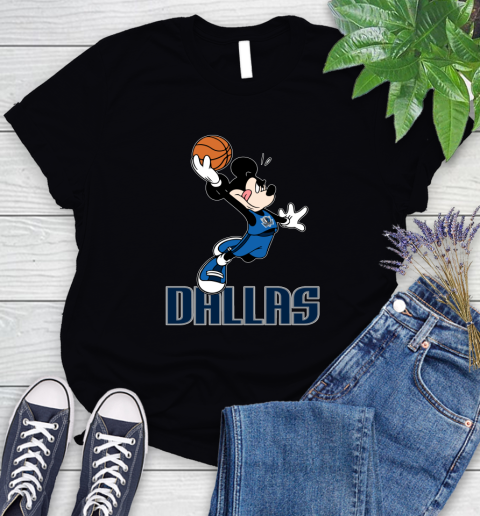 NBA Basketball Dallas Mavericks Cheerful Mickey Mouse Shirt Women's T-Shirt