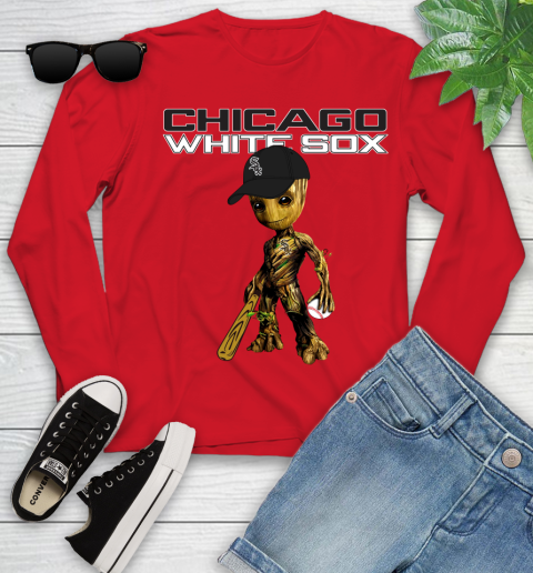 MLB Chicago White Sox Groot Guardians Of The Galaxy Baseball Youth Long Sleeve 11