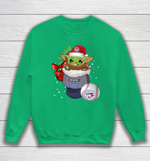 Toronto Blue Jays Christmas Baby Yoda Star Wars Funny Happy MLB Sweatshirt 6
