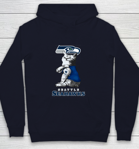 NFL Football My Cat Loves Seattle Seahawks Youth Hoodie 2