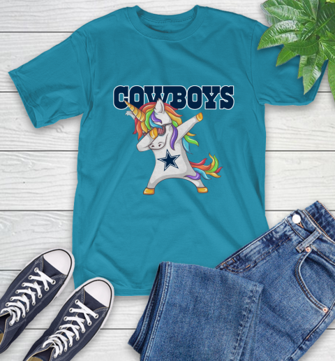 Dallas Cowboys NFL Football Funny Unicorn Dabbing Sports T-Shirt 20