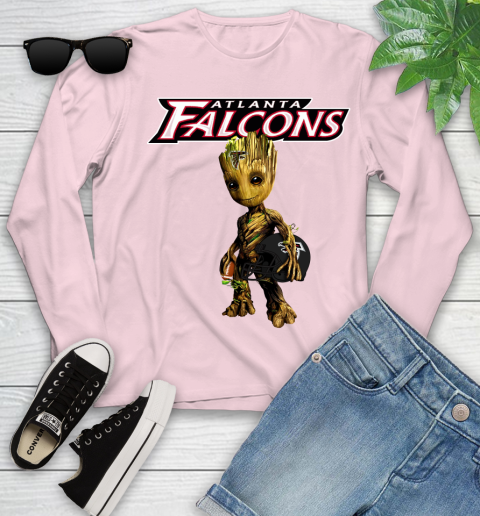 Atlanta Falcons NFL Football Groot Marvel Guardians Of The Galaxy Youth Long Sleeve 10