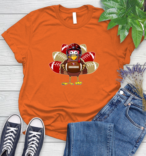 San Francisco 49ers Turkey Thanksgiving Day Women's T-Shirt 4