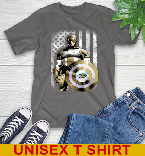 Anaheim Ducks NHL Hockey Captain America Marvel Avengers American Flag Shirt T-Shirt 10