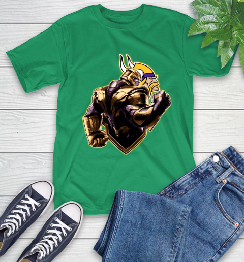 NFL Thanos Avengers Endgame Football Sports Minnesota Vikings T-Shirt 7