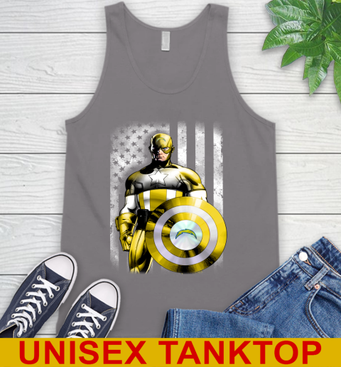 Los Angeles Chargers NFL Football Captain America Marvel Avengers American Flag Shirt Tank Top 6