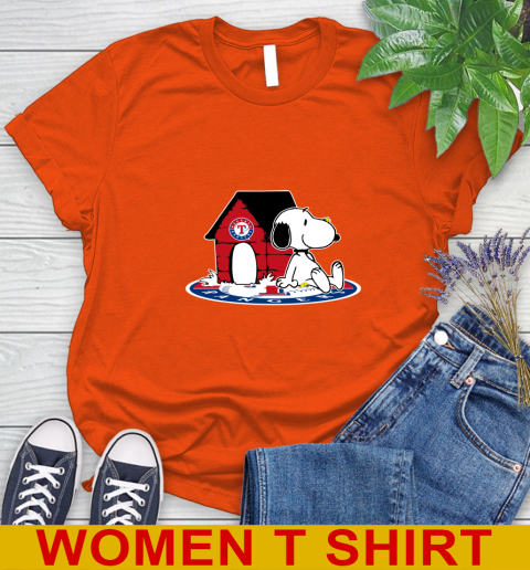 MLB Baseball Texas Rangers Snoopy The Peanuts Movie Shirt Women's T-Shirt 4