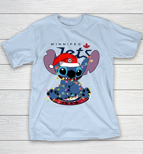 Winnipeg Jets NHL Hockey noel stitch Christmas Youth T-Shirt 4