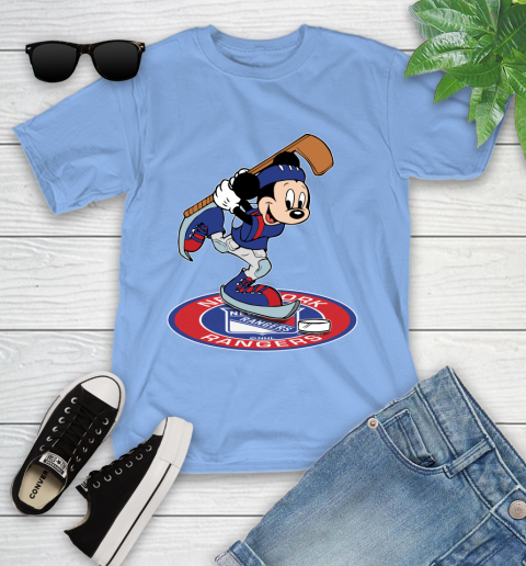 NHL Hockey New York Rangers Cheerful Mickey Disney Shirt Youth T-Shirt - Image 12