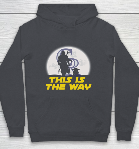 Colorado Rockies MLB Baseball Star Wars Yoda And Mandalorian This Is The Way Youth Hoodie 5