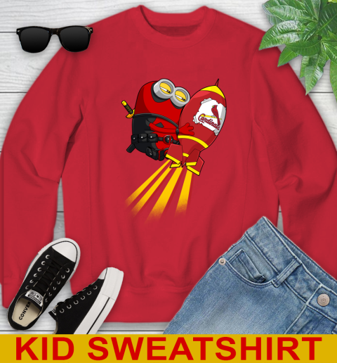 MLB Baseball St.Louis Cardinals Deadpool Minion Marvel Shirt Youth Sweatshirt 7