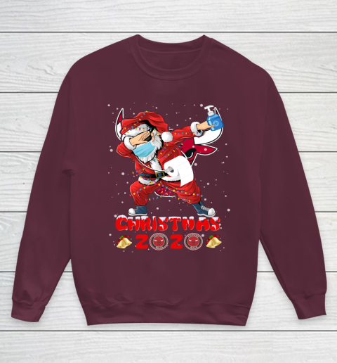 Chicago Bulls Funny Santa Claus Dabbing Christmas 2020 NBA Youth Sweatshirt 4