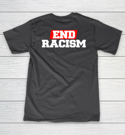 NFL End Racism Print In Front And Back Women's V-Neck T-Shirt 14