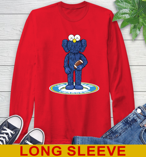 NFL Football Los Angeles Chargers Kaws Bff Blue Figure Shirt Long Sleeve T-Shirt 10
